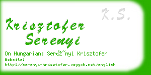 krisztofer serenyi business card